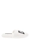 Dolce & Gabbana Embroidered-logo Cotton Slippers In White