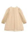 Dolce & Gabbana Embroidered Tulle Long-sleeved Dress In Neutral