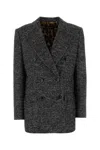 Dolce & Gabbana Embroidered Wool Blend Blazer In Black
