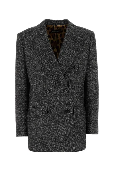 Dolce & Gabbana Embroidered Wool Blend Blazer