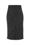Dolce & Gabbana Embroidered Wool Blend Skirt In Gray