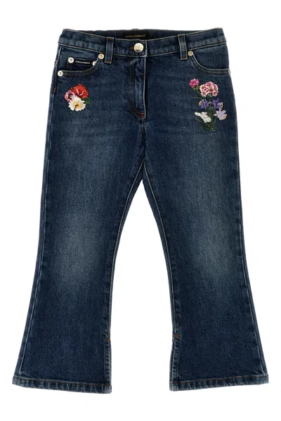 Dolce & Gabbana Embroidery Jeans In Blue