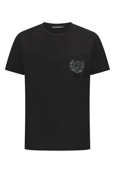 Dolce & Gabbana Men Embroidery Pocket T-shirt