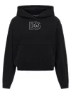 Dolce & Gabbana Cotton Sweatshirt With Dg Embroidery In Black