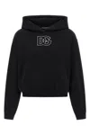 Dolce & Gabbana Cotton Sweatshirt With Dg Embroidery In Black