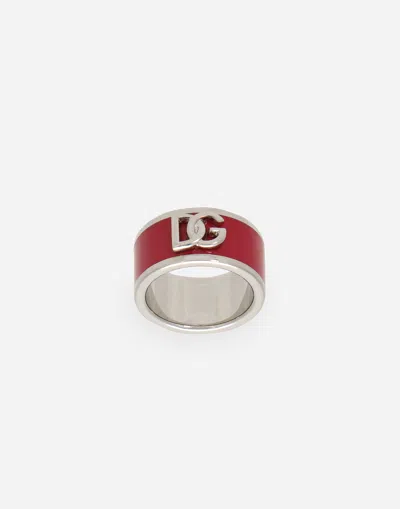 DOLCE & GABBANA ENAMELED DG LOGO RING