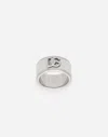 Dolce & Gabbana Enameled Dg Logo Ring In White