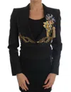 Dolce & Gabbana Black Crystal Fairy Tale Blazer Jacket