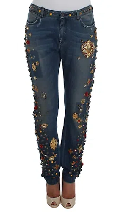Pre-owned Dolce & Gabbana Enchanted Sicily Embellished Boyfriend Jeans