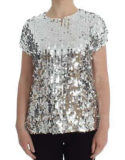 Pre-owned Dolce & Gabbana Enchanted Sicily Sequined Evening Blouse In See Description