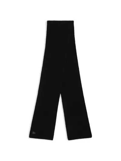 Dolce & Gabbana English Rib Knit Scarf In Black
