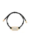 Dolce & Gabbana Engraved-logo Adjustable-fit Bracelet In Black
