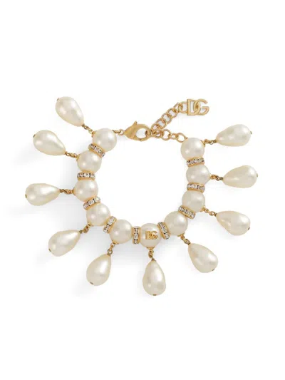 Dolce & Gabbana Engraved Logo Bracelet In Gold