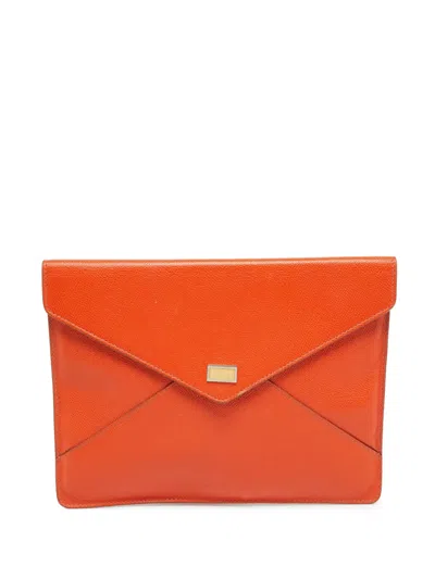 Pre-owned Dolce & Gabbana Envelope-shape Clutch Bag In Orange