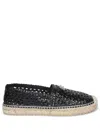 Dolce & Gabbana Calfskin Espadrilles In Black