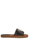 Dolce & Gabbana Dg Logo Leather Espadrille Sandal In Black