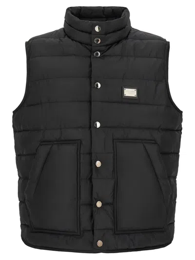 Dolce & Gabbana Quilted Padded Vest In Black