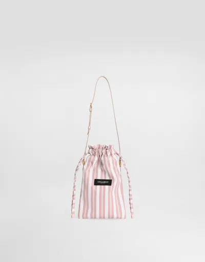 Dolce & Gabbana Essenza Bag In Striped Poplin In Multi