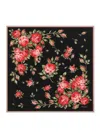 Dolce & Gabbana Women Multicolor Silk Square Scarf With All-over Floral Motif And Logo On The Front In Black