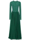 Dolce & Gabbana Silk-blend Lace And Pleated Chiffon Gown