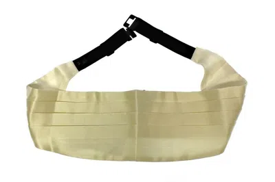 Dolce & Gabbana Silk Waist Cummerbund Belt Pleated Design In Yellow