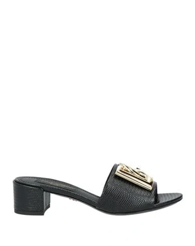 Dolce & Gabbana Exclusive Woman Sandals Black Size 7.5 Calfskin