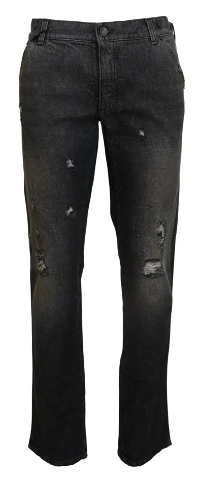 Dolce & Gabbana Exquisite Gray Denim Pants For The Modern Men's Gentleman