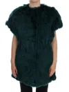 Dolce & Gabbana Green Alpaca Fur Vest Sleeveless Jacket In Green