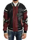 Dolce & Gabbana Leather Club Lounge Black Red Jacket In Multi