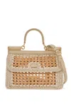 Dolce & Gabbana Elongated Sicily Woven Raffia Top Handle Bag