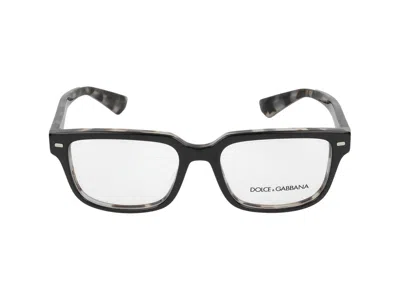 Dolce & Gabbana Eyeglasses In Black On Havana Gray