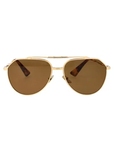 Dolce & Gabbana Eyewear Aviator Frame Sunglasses In Gold