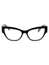 Dolce & Gabbana Cat Eye-frame Logo-lettering Glasses In 3299 Black On Leo Brown