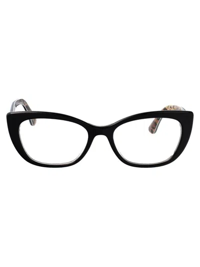 Dolce & Gabbana Geometric Plano Mirror In 3299 Black On Leo Brown