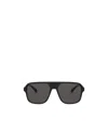 Dolce & Gabbana Step Injection Pilot-frame Sunglasses In Black