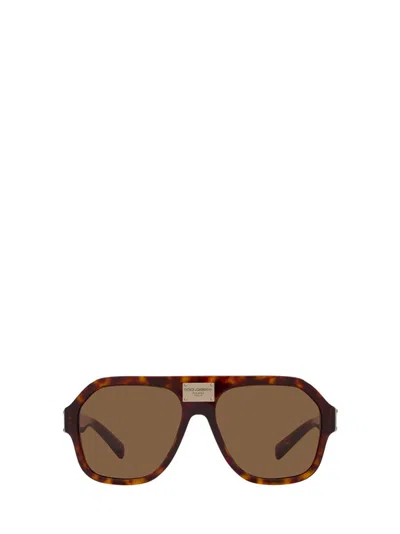 Dolce & Gabbana Eyewear Aviator Sunglasses In Brown