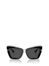 Dolce & Gabbana Cat Eye Sunglasses With Grey Gradient Lenses In Black On Zebra
