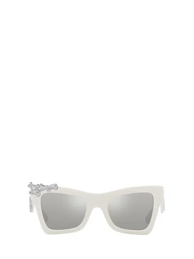 Dolce & Gabbana Dg Embellished Acetate & Plastic Cat-eye Sunglasses In Clear Mirror Silver