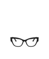 Dolce & Gabbana Cat Eye-frame Logo-lettering Glasses In Black
