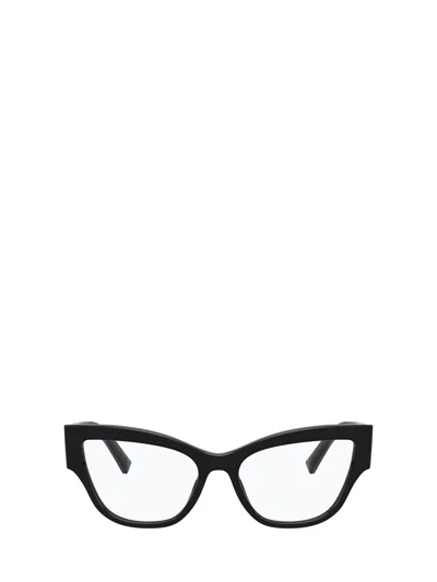 Dolce & Gabbana Cat Eye-frame Logo-lettering Glasses In 501 Black