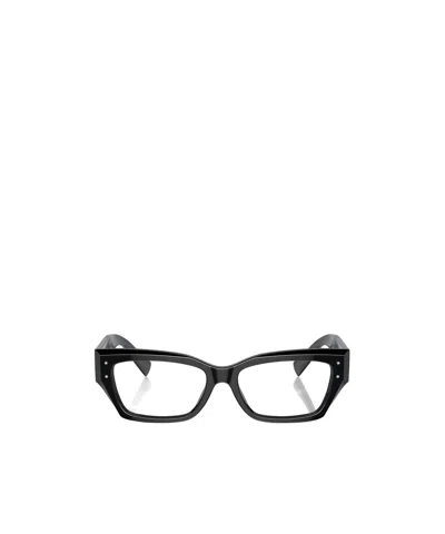 Dolce & Gabbana Dolce  Gabbana Eyewear Rectangular Frame Glasses In Black