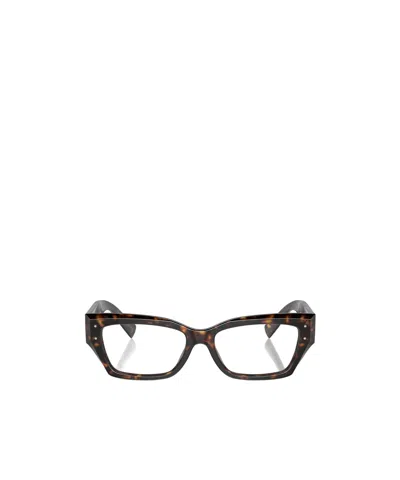 Dolce & Gabbana Dolce  Gabbana Eyewear Rectangular Frame Glasses In Black