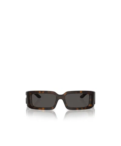 Dolce & Gabbana Dolce  Gabbana Eyewear Rectangular Frame Sunglasses In Brown