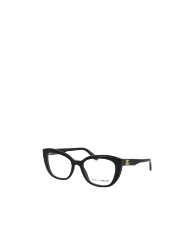 Dolce & Gabbana Dolce  Gabbana Eyewear Square Frame Glasses In Black
