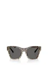 Dolce & Gabbana Leopard-motif Squared-frame Sunglasses In Gray
