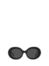 Dolce & Gabbana Logo-embossed Round-frame Sunglasses In Black