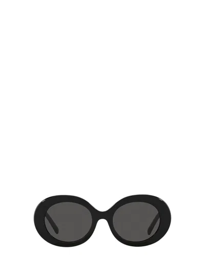 Dolce & Gabbana Logo-embossed Round-frame Sunglasses In Black