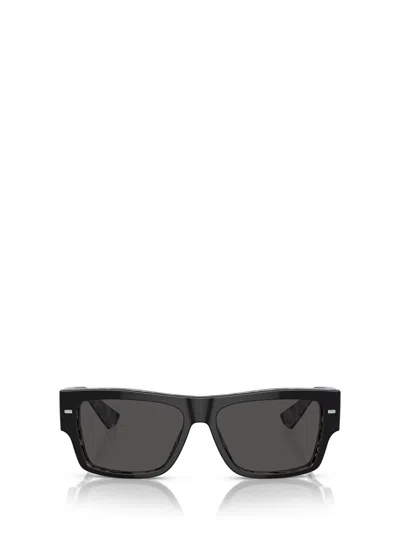 Dolce & Gabbana Sonnenbrille Mit Eckigem Gestell In Black On Grey Havana