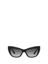 Dolce & Gabbana Logo-plaque Cat-eye Sunglasses In Black / Transparent Grey