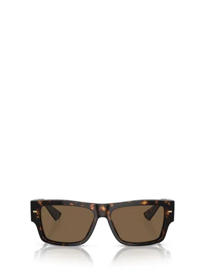 Dolce & Gabbana Eckige Sonnenbrille In Schildpattoptik In Brown
